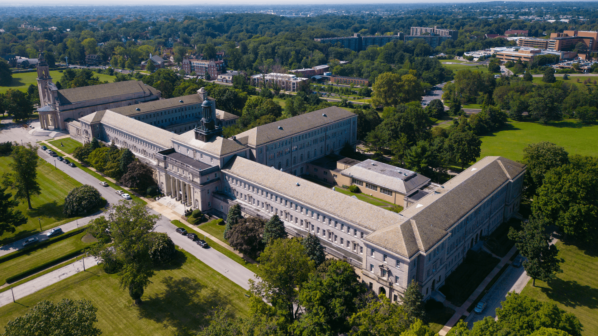 Aerial view of campus